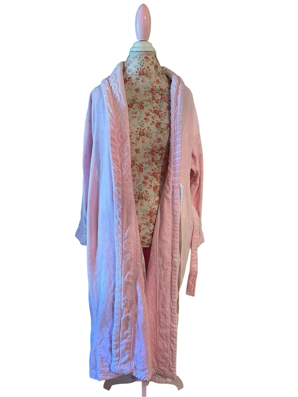 Size S/P Women’s Thick Cotton Pink Bathrobe Robe Housecoat